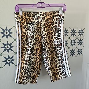 Leopard print Adidas bike shorts